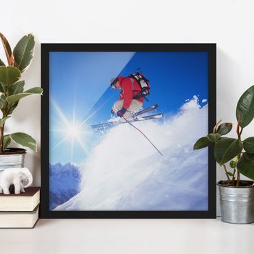 Plakat w ramie - Skok na nartach