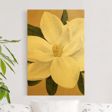 Złoty obraz na płótnie - Magnolia na złotym tle II