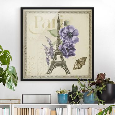 Plakat w ramie - Kolaż Paryż Wieża Eiffla