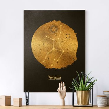 Złoty obraz na płótnie - Znak zodiaku Virgo Szare złoto