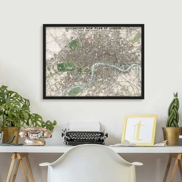 Plakat w ramie - Mapa miasta w stylu vintage Londyn
