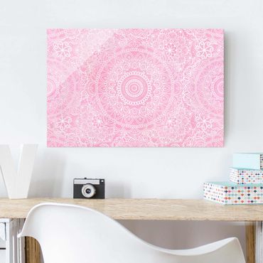 Obraz na szkle - Wzór Mandala Pink