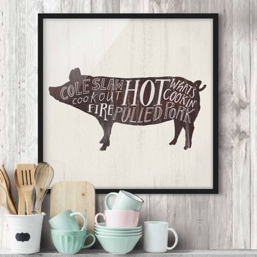 Plakat w ramie - Gospodarstwo BBQ - świnia
