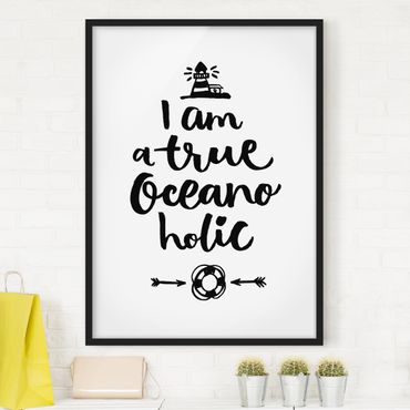 Plakat w ramie - Jestem prawdziwym oceanoholikiem