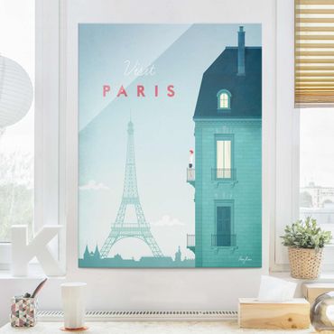 Obraz na szkle - Plakat podróżniczy - Paryż