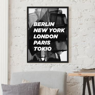 Plakat w ramie - Berlin Nowy Jork Londyn