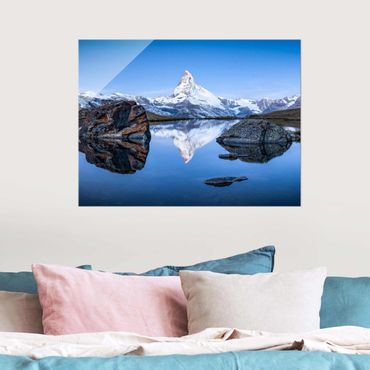 Obraz na szkle - Jezioro Stelli przed Matterhornem