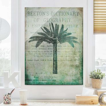 Obraz na szkle - Kolaż w stylu vintage - antyczne drzewo palmowe