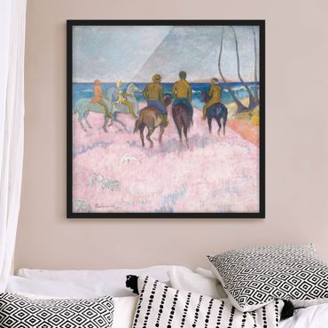Plakat w ramie - Paul Gauguin - Jeździec na plaży