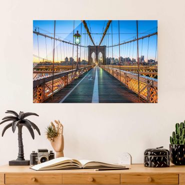 Obraz na szkle - Poranny widok z mostu brooklyńskiego