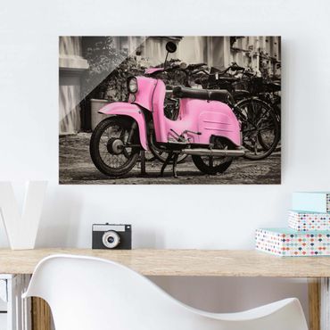 Obraz na szkle - Różowa hulajnoga