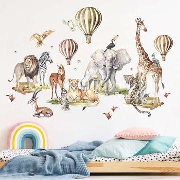 Naklejka na ścianę - Watercolour Animals Of The Savannah