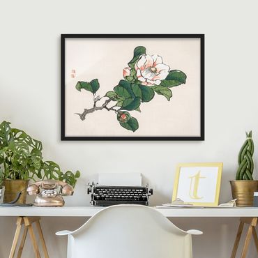 Plakat w ramie - Rysunki azjatyckie Vintage Kwiat jabłoni