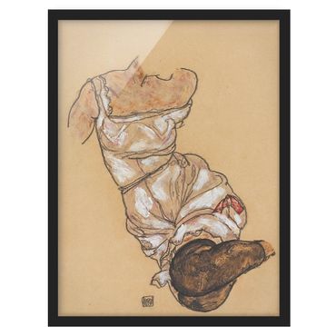 Plakat w ramie - Egon Schiele - Kobiecy tors w bieliźnie