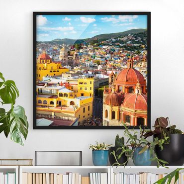 Plakat w ramie - Kolorowe domy Guanajuato