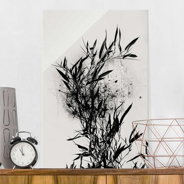 Obraz na szkle - Graficzny świat roślin - Czarny bambus