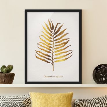 Plakat w ramie - Złoto - liść palmy II