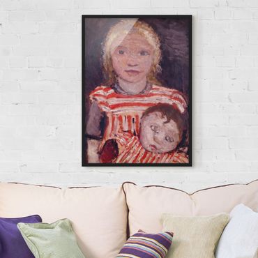 Plakat w ramie - Paula Modersohn-Becker - Dziewczynka z lalką