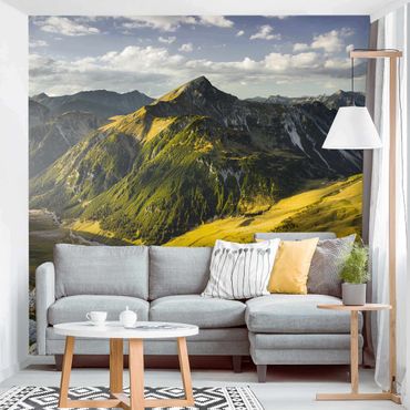 Fototapeta - Góry i dolina w Alpach Lechtalskich w Tyrolu