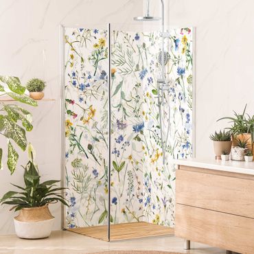 Tylna ścianka prysznicowa - Flower Meadow In Watercolour