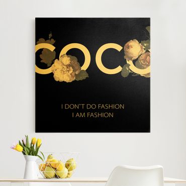 Złoty obraz na płótnie - COCO - I dont´t do fashion Roses Black