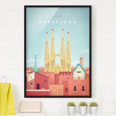 Plakat w ramie - Plakat podróżniczy - Barcelona