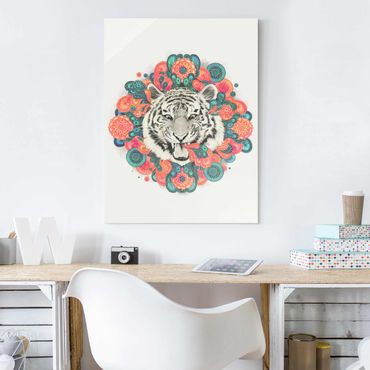 Obraz na szkle - Ilustracja tygrysa Rysunek mandala paisley