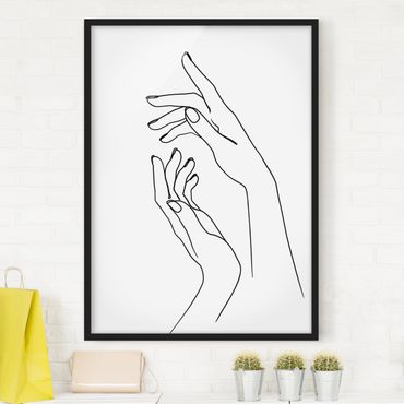Plakat w ramie - Line Art Ręce plastyka