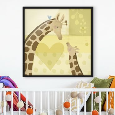 Plakat w ramie - Mama i ja - Żyrafy