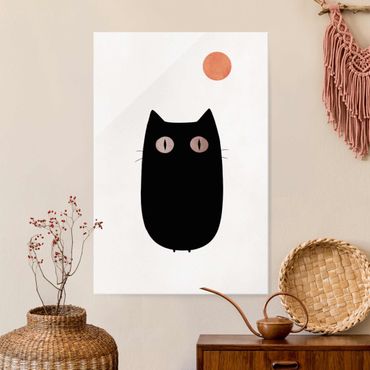 Obraz na szkle - Ilustracja czarnego kota