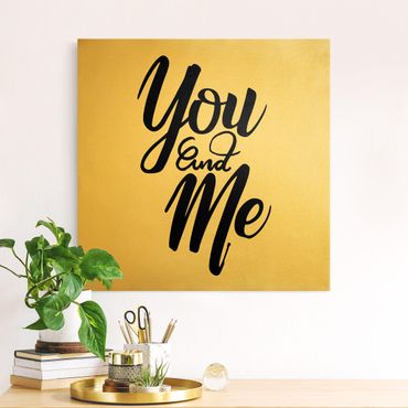Złoty obraz na płótnie - You and me