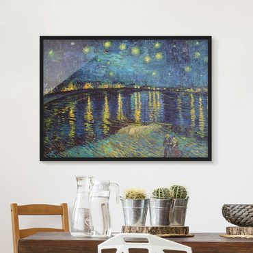 Plakat w ramie - Vincent van Gogh - Gwiaździsta noc nad Rodanem