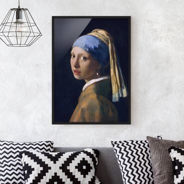 Plakat w ramie - Jan Vermeer van Delft - Dziewczyna z perłowymi kolczykami