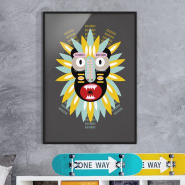 Plakat w ramie - Kolaż Etno Maska - King Kong