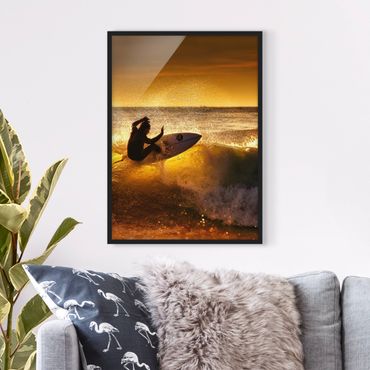 Plakat w ramie - Słońce, zabawa i surfing