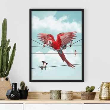 Plakat w ramie - Niebo z ptakami