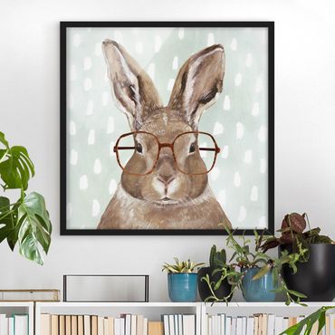 Plakat w ramie - Brillowane zwierzęta - królik