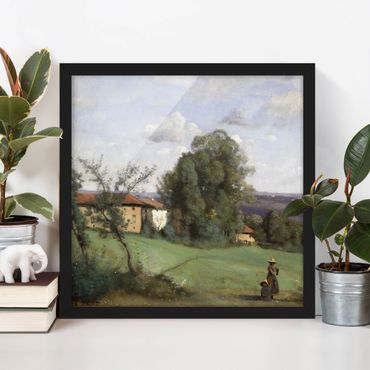 Plakat w ramie - Jean-Baptiste Camille Corot - Gospodarstwo rolne