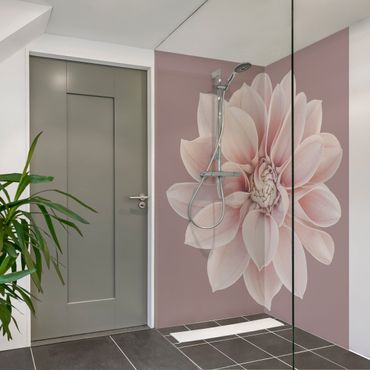 Tylna ścianka prysznicowa - Dahlia Flower Lavender White Pink