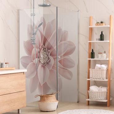 Tylna ścianka prysznicowa - Dahlia Flower Pastel White Pink