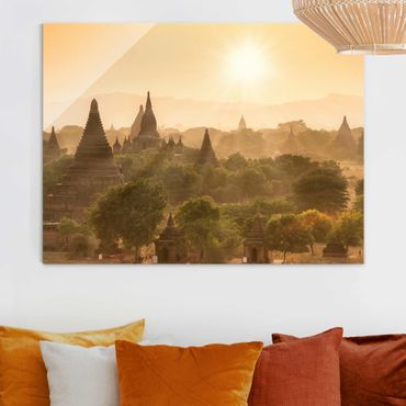 Obraz na szkle - Sun Setting Over Bagan