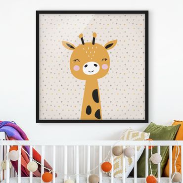 Plakat w ramie - Baby Żyrafa