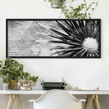 Plakat w ramie - Dandelion czarno-biały