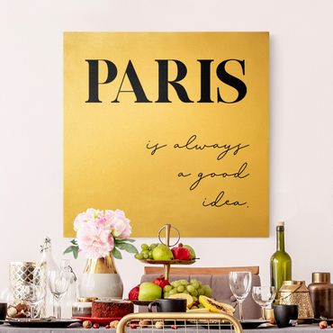 Złoty obraz na płótnie - Paryż to zawsze dobry pomysł