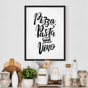 Plakat w ramie - Pizza Pasta i Vino