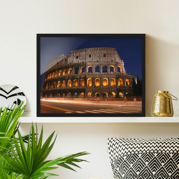 Plakat w ramie - Colosseum w Rzymie nocą