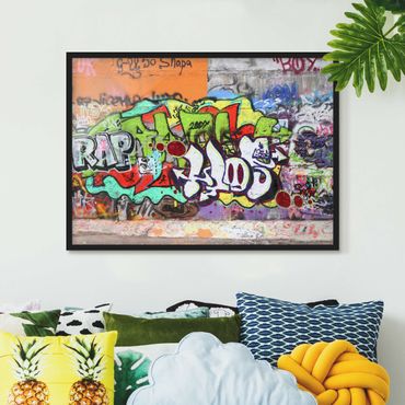Plakat w ramie - Ściana z graffiti