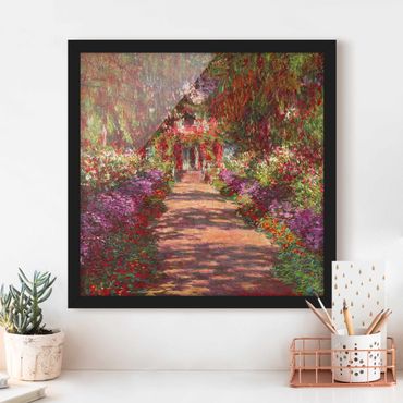 Plakat w ramie - Claude Monet - Ścieżka w ogrodzie Moneta w Giverny