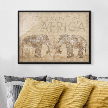 Plakat w ramie - Kolaż w stylu vintage - Duch Afryki