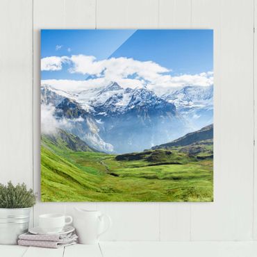 Obraz na szkle - Szwajcarska panorama alpejska